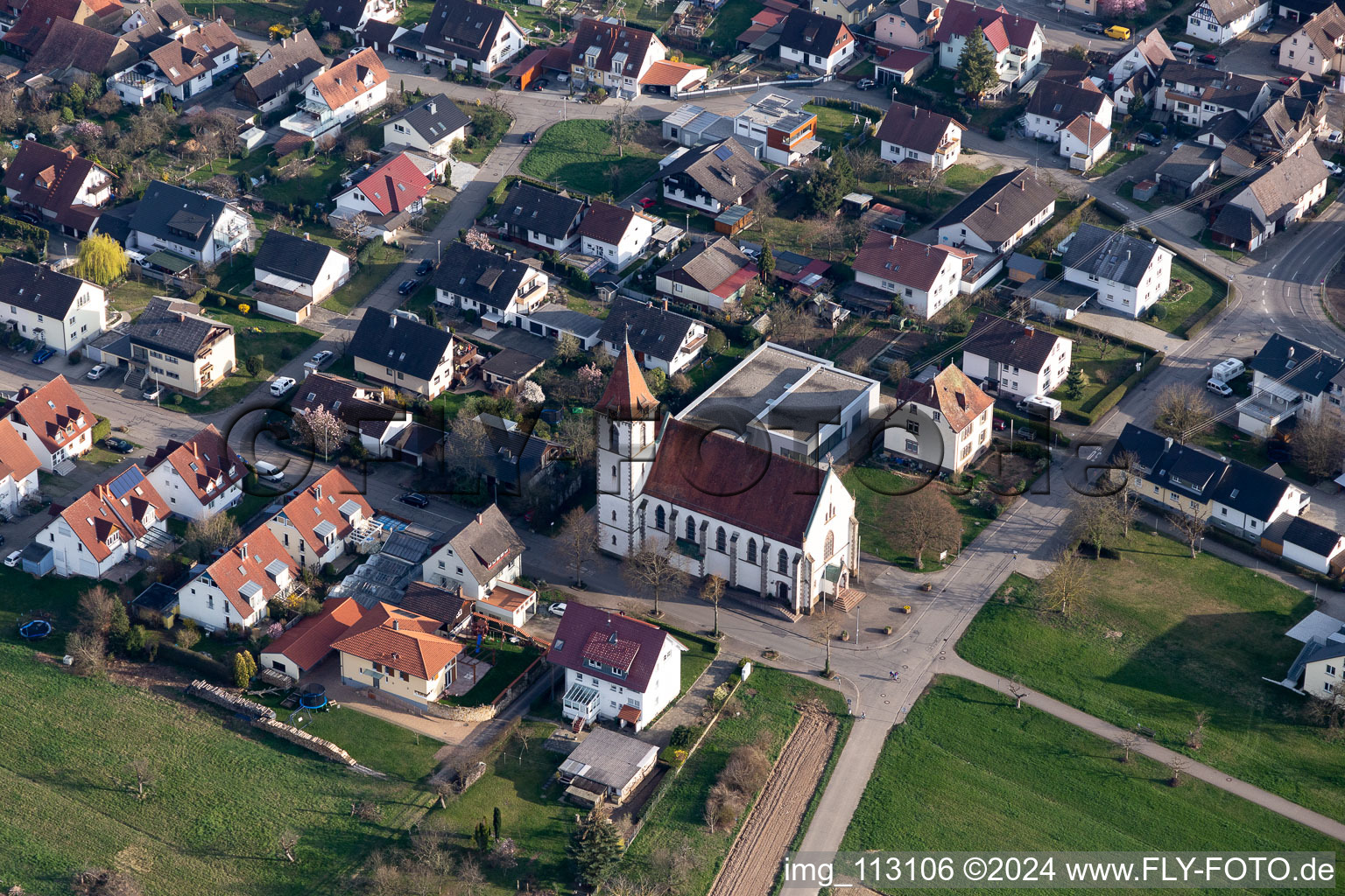 Aerial photograpy of Reute in the state Baden-Wuerttemberg, Germany