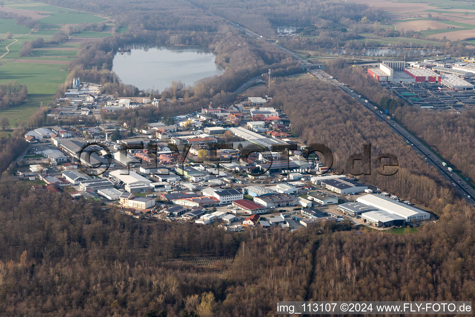 Commercial area in Teningen in the state Baden-Wuerttemberg, Germany