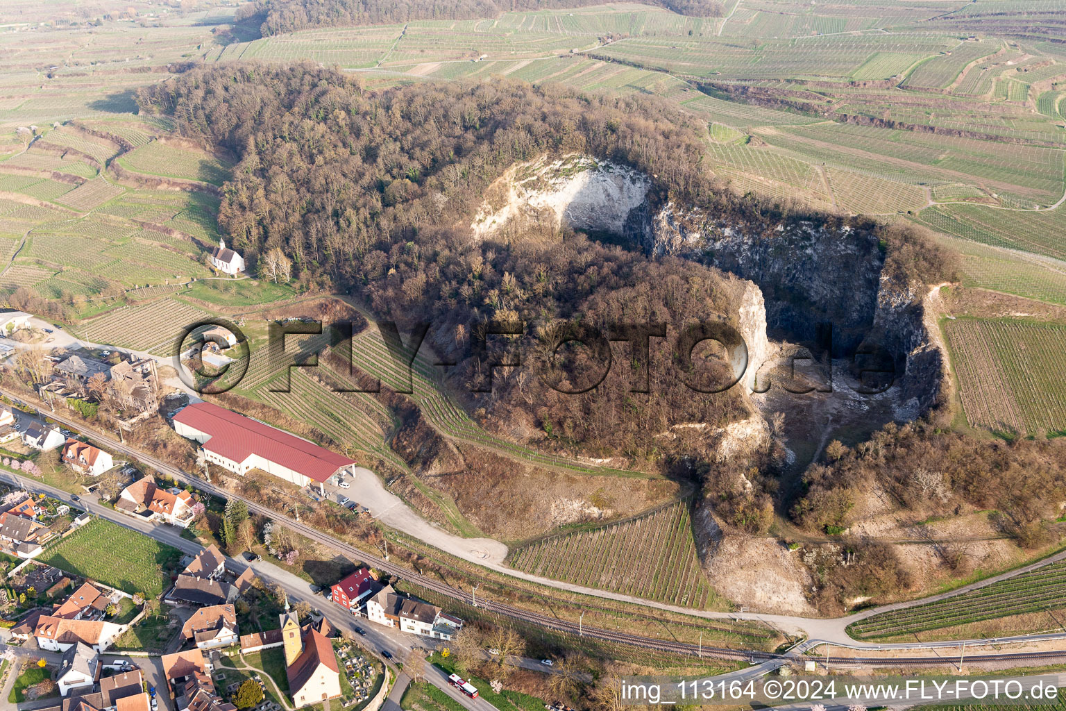 Old quarry in the district Oberrotweil in Vogtsburg im Kaiserstuhl in the state Baden-Wuerttemberg, Germany