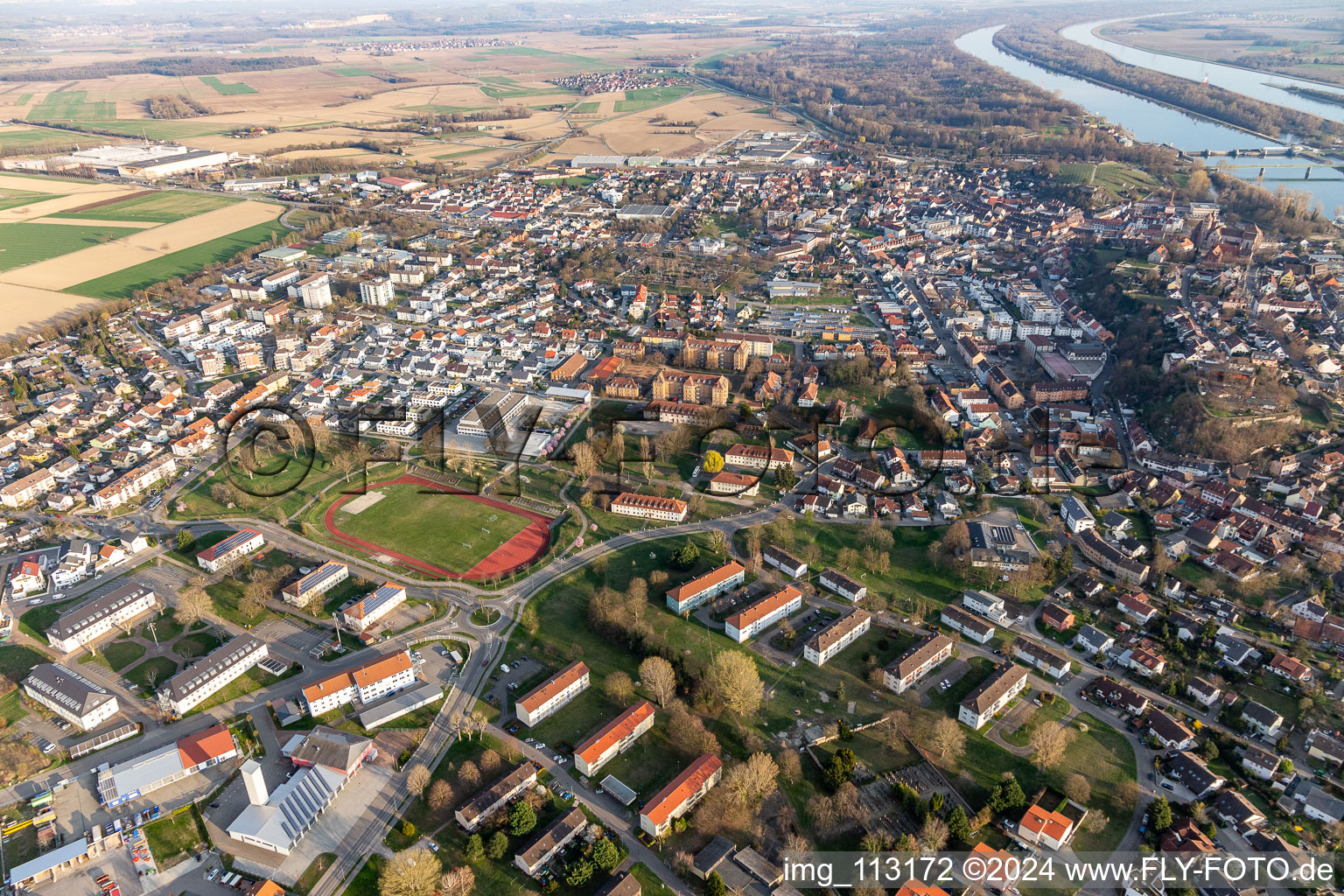 Breisach am Rhein in the state Baden-Wuerttemberg, Germany out of the air