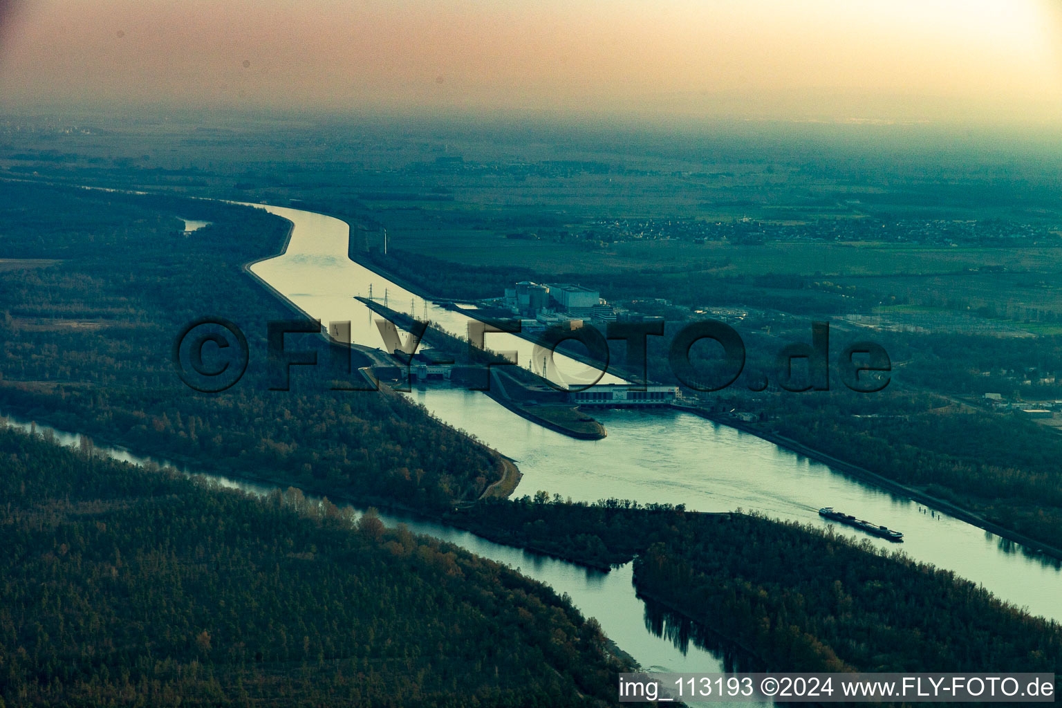 Rhine meadows in Hartheim am Rhein in the state Baden-Wuerttemberg, Germany