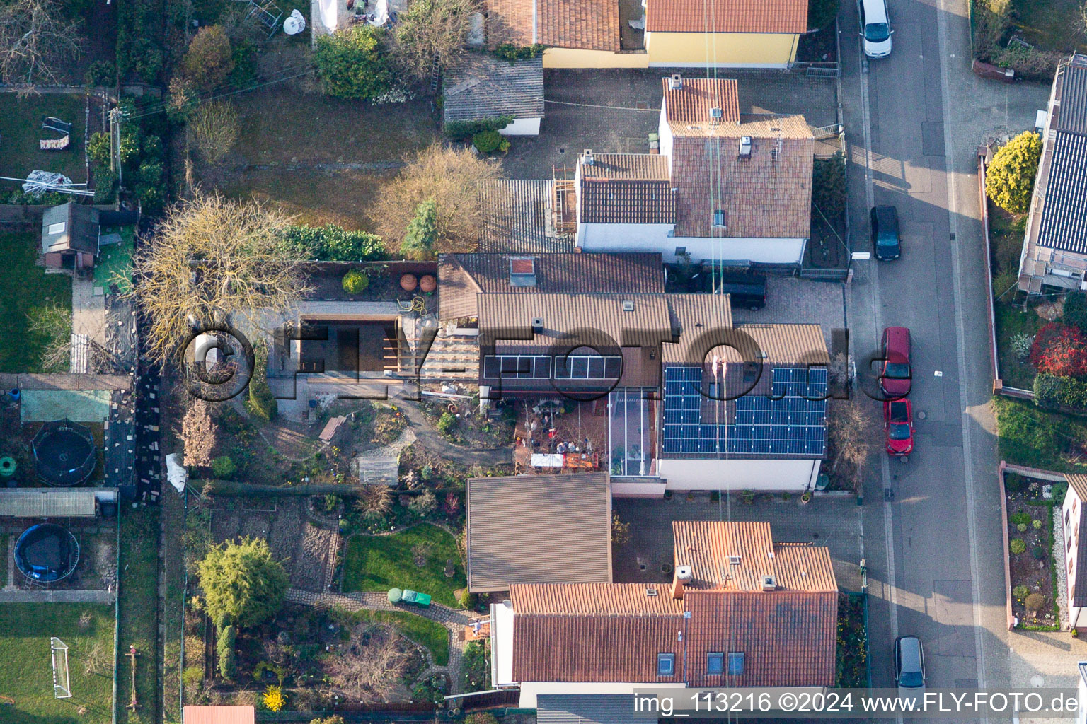 Waldstr in Kandel in the state Rhineland-Palatinate, Germany from the drone perspective