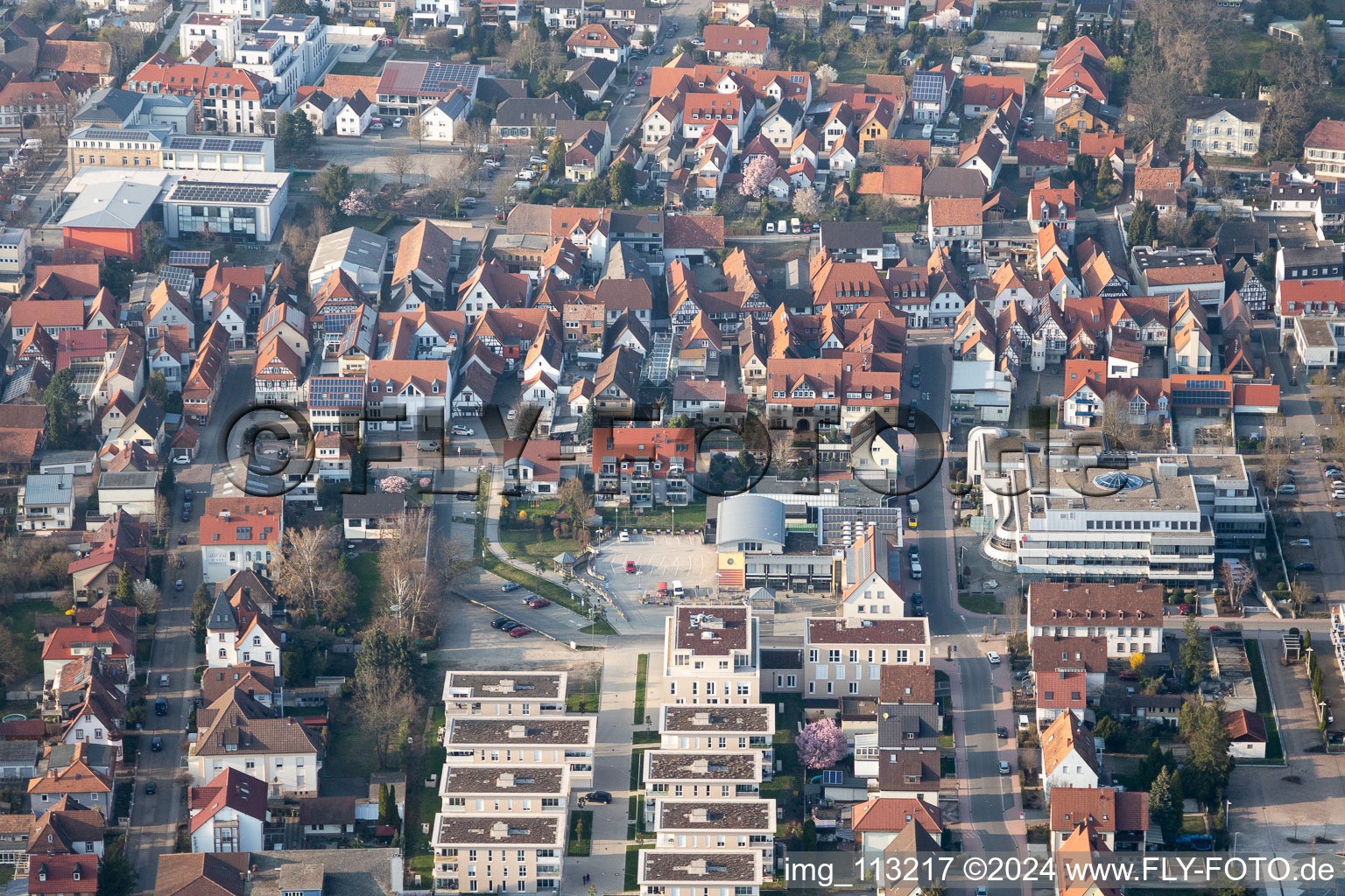 Kandel in the state Rhineland-Palatinate, Germany from a drone