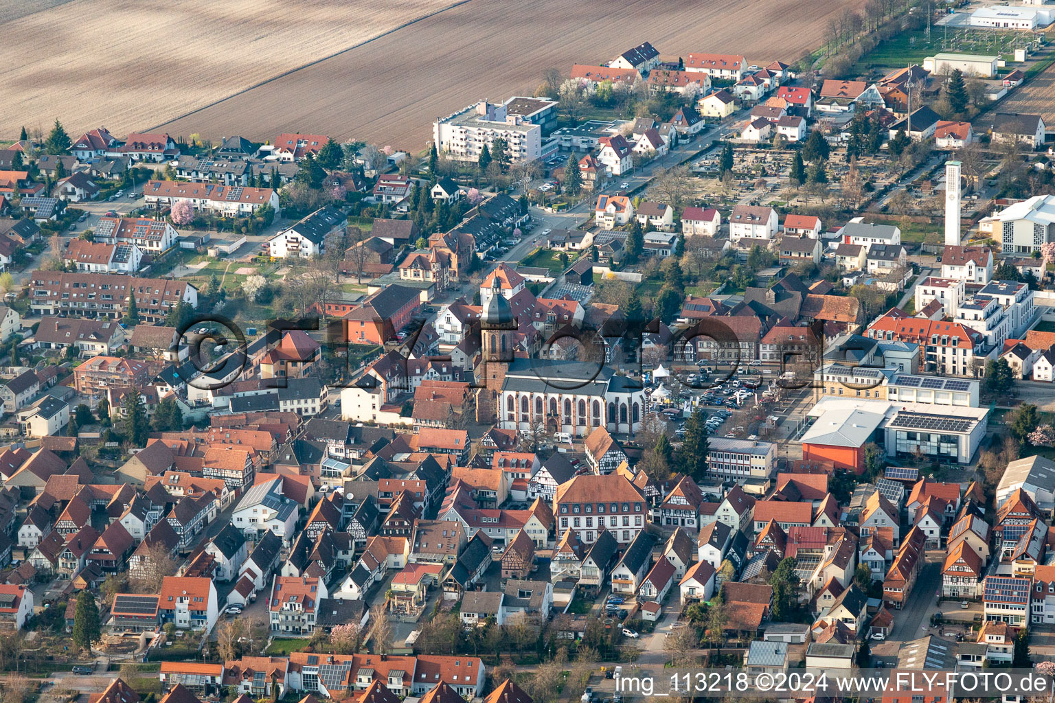 Kandel in the state Rhineland-Palatinate, Germany seen from a drone