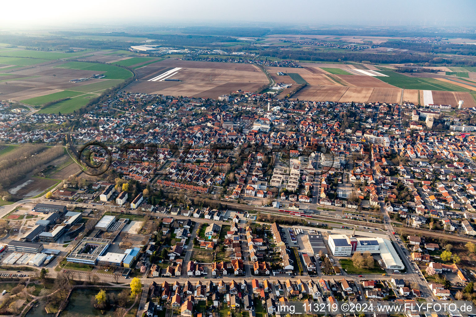 Aerial view of Kandel in the state Rhineland-Palatinate, Germany