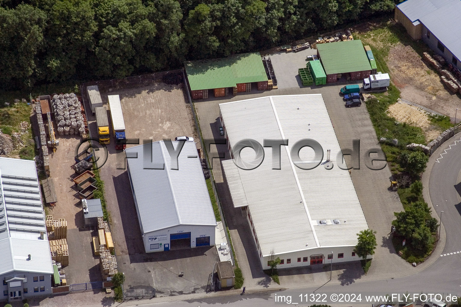 Gäxwald industrial estate in the district Herxheim in Herxheim bei Landau in the state Rhineland-Palatinate, Germany out of the air