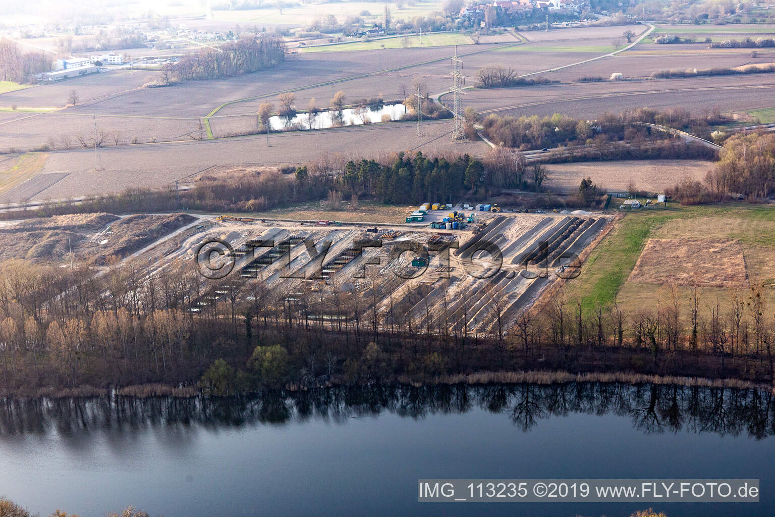 Aerial photograpy of Jockgrim in the state Rhineland-Palatinate, Germany