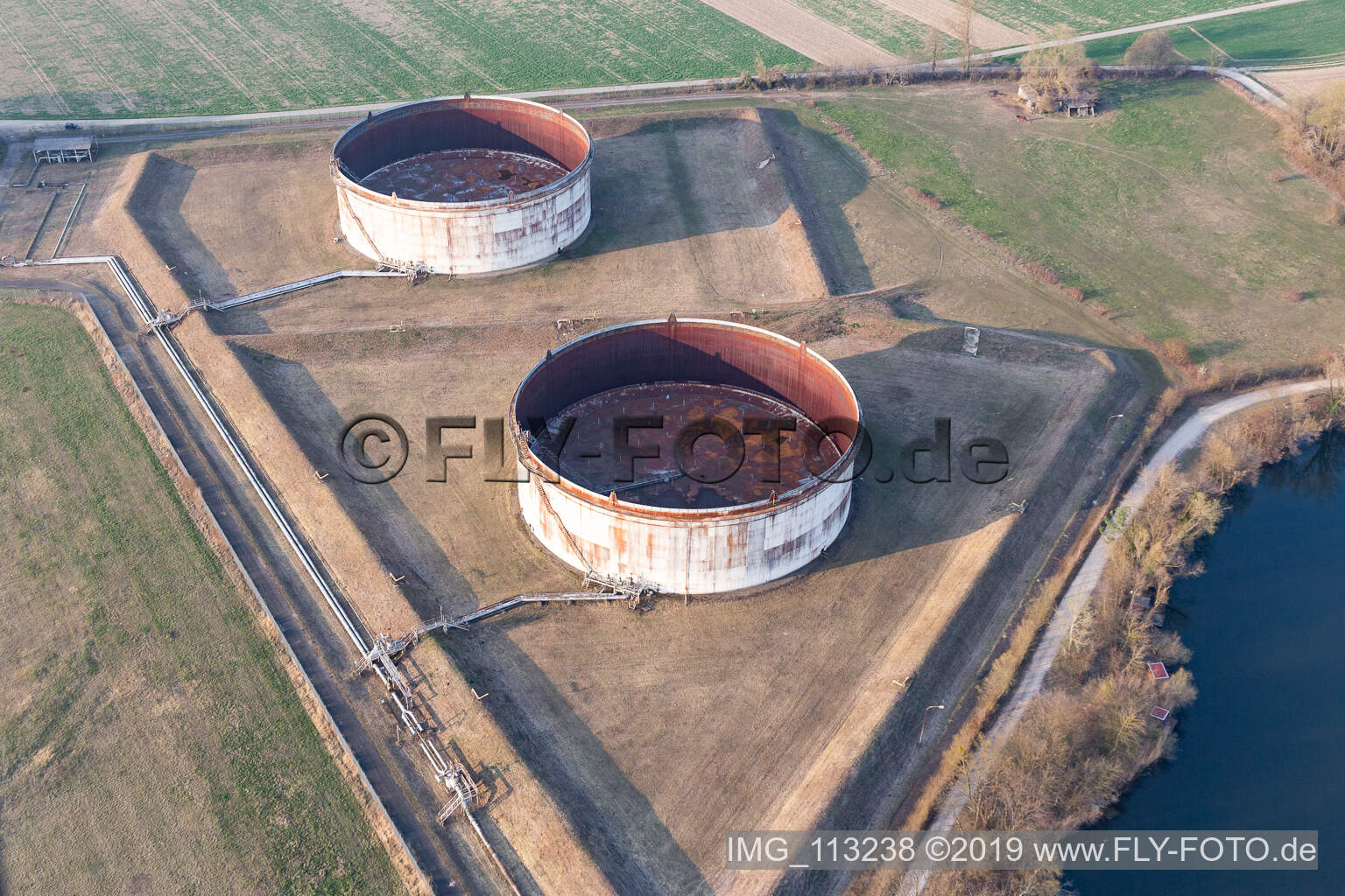 Jockgrim in the state Rhineland-Palatinate, Germany out of the air