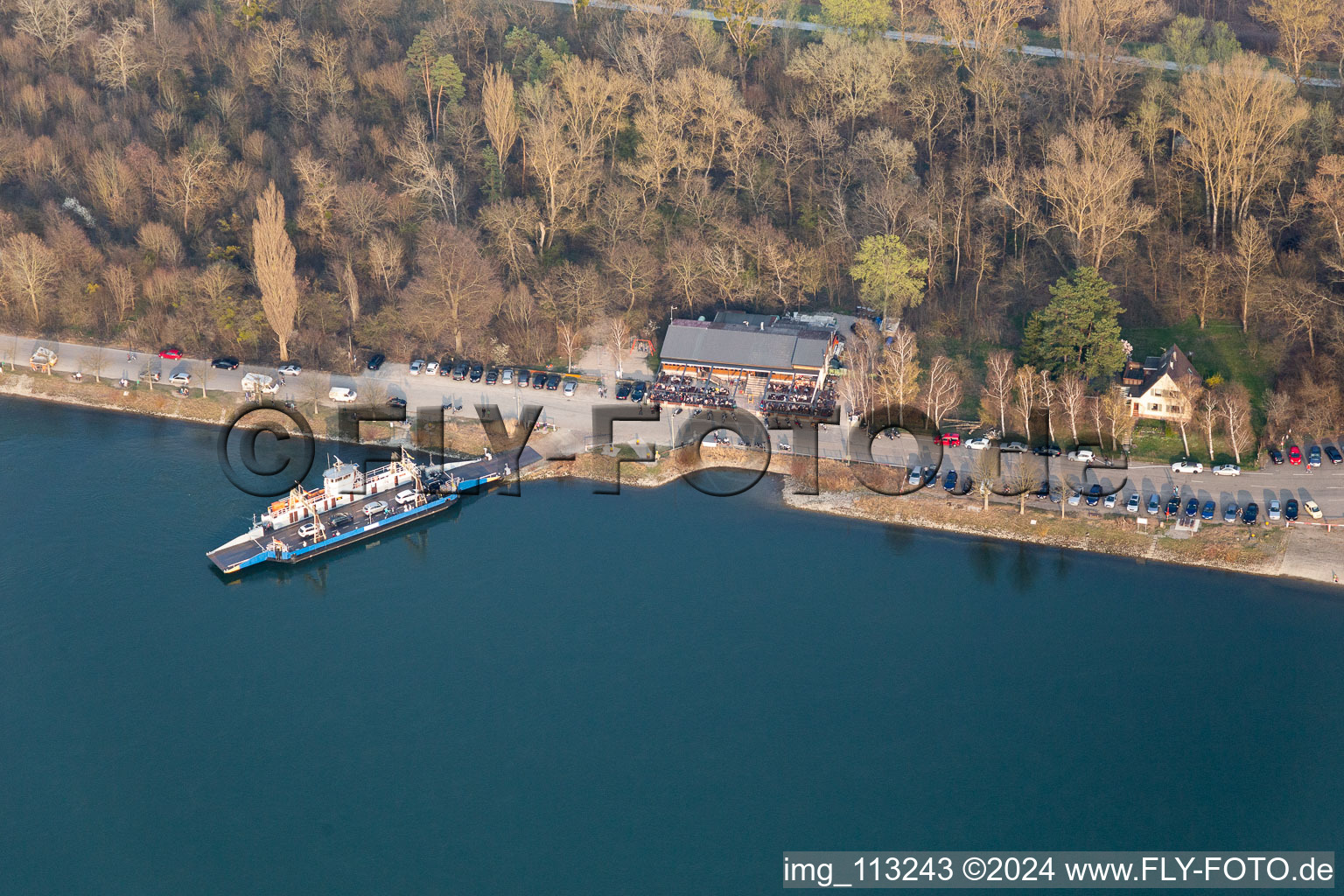 Oblique view of Neupotz in the state Rhineland-Palatinate, Germany