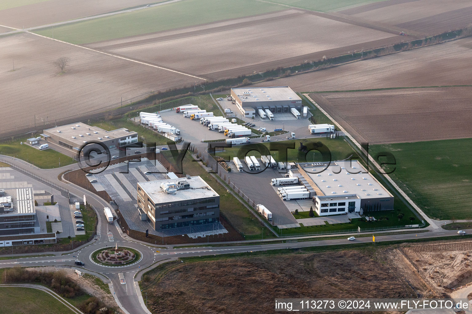 Rülzheim in the state Rhineland-Palatinate, Germany from above