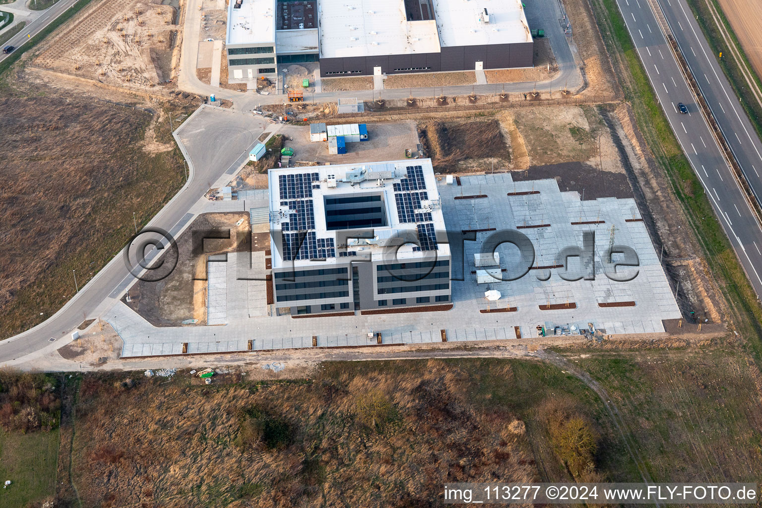 Bird's eye view of Rülzheim in the state Rhineland-Palatinate, Germany