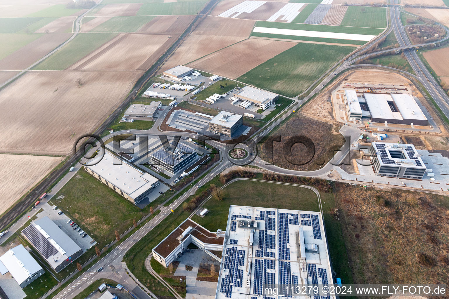 Drone recording of Rülzheim in the state Rhineland-Palatinate, Germany