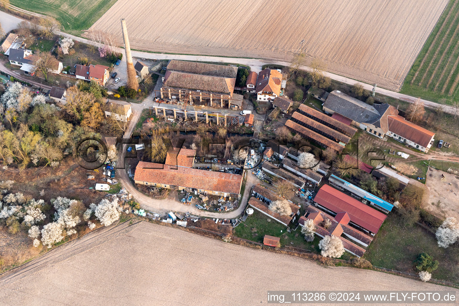 Aerial view of Carpentry Hellmann in Kuhardt in the state Rhineland-Palatinate, Germany