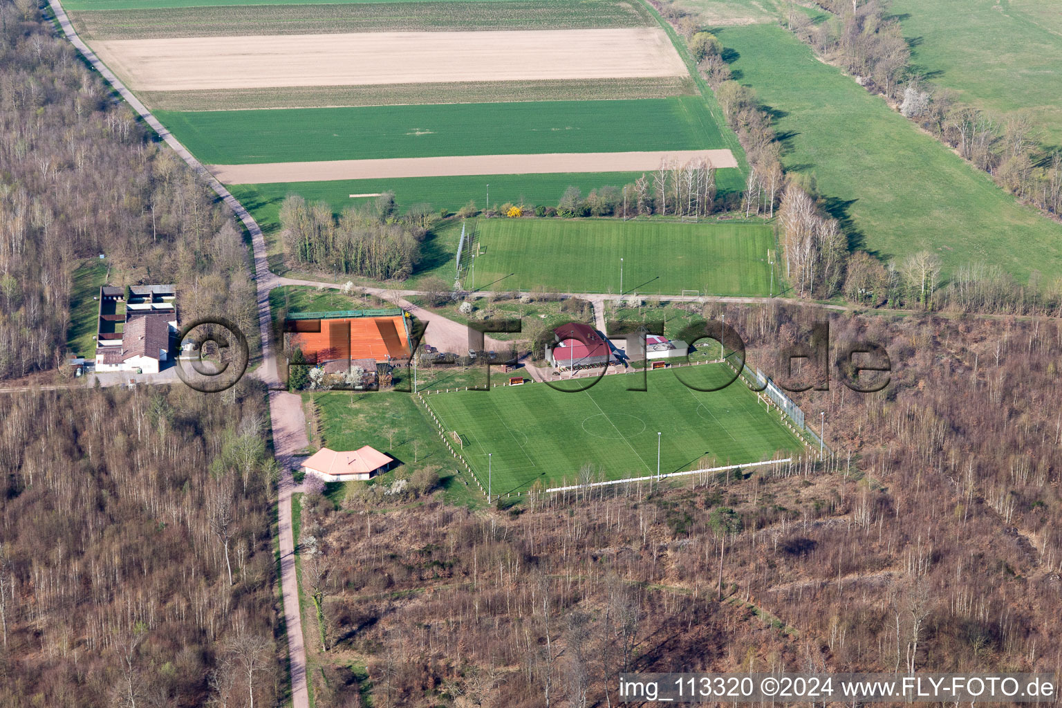 Aerial view of Leisure centre in Steinweiler in the state Rhineland-Palatinate, Germany