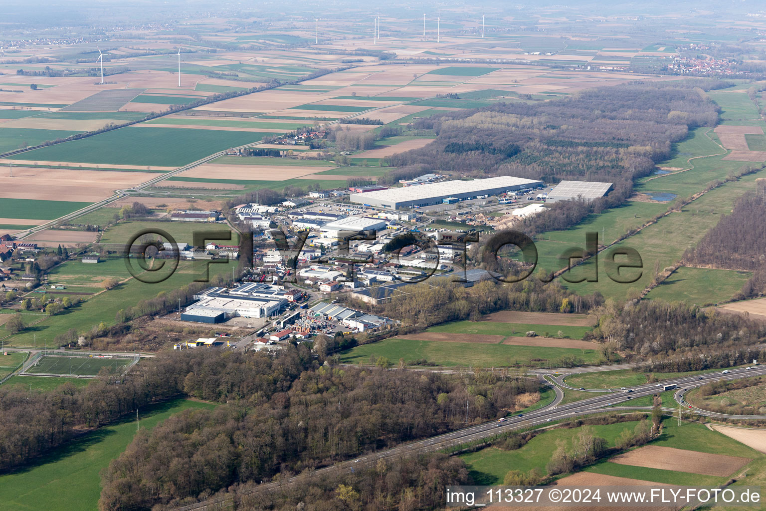 Industrial area in Horst in the district Minderslachen in Kandel in the state Rhineland-Palatinate, Germany