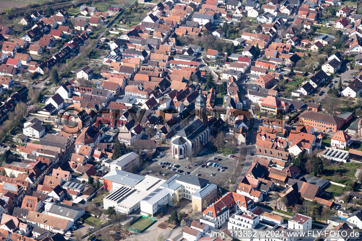 Town Hall Market Square in Kandel in the state Rhineland-Palatinate, Germany