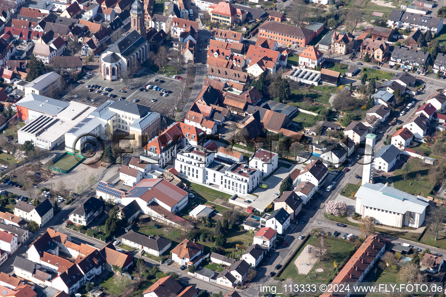 New residential and commercial Corner house - building behind the Marktstrasse in Kandel in the state Rhineland-Palatinate, Germany