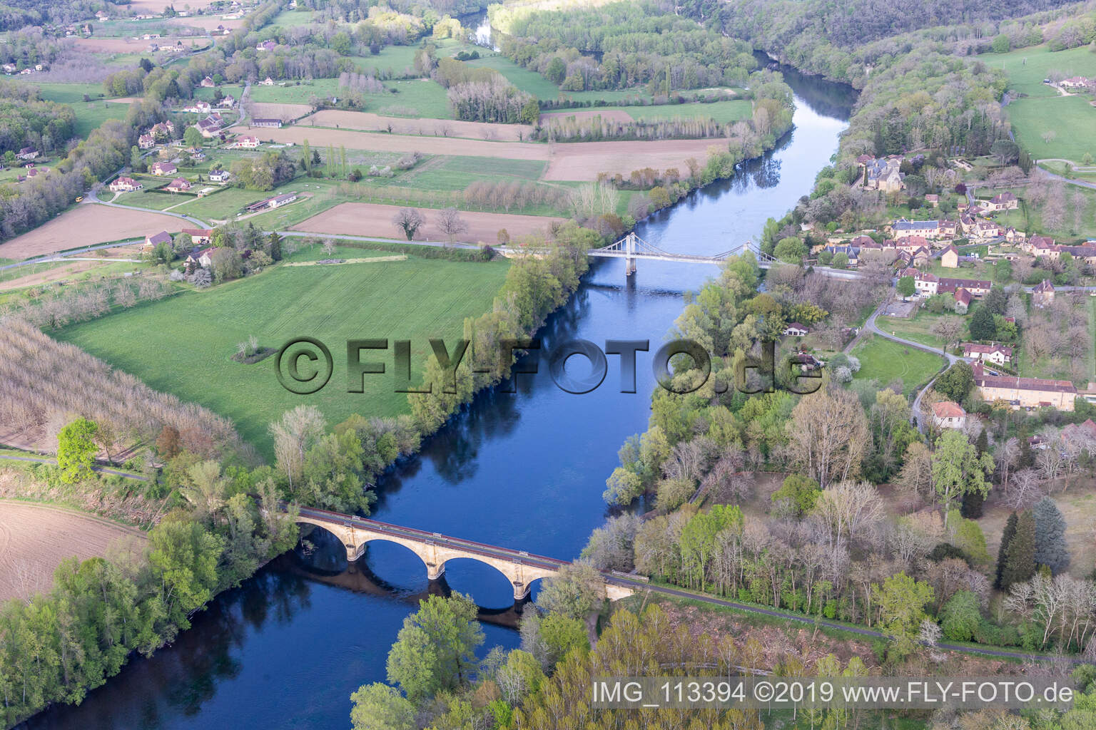 Aerial view of Dordogne in Carsac-Aillac in the state Dordogne, France