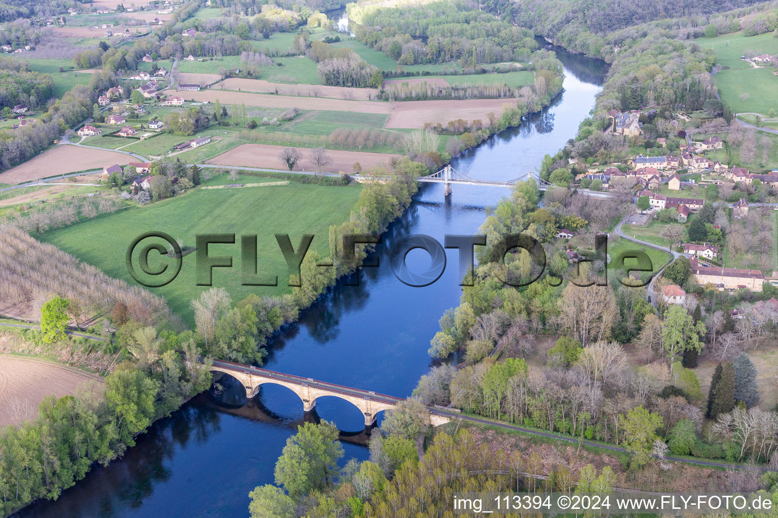 Aerial view of Dordogne in Carsac-Aillac in the state Dordogne, France