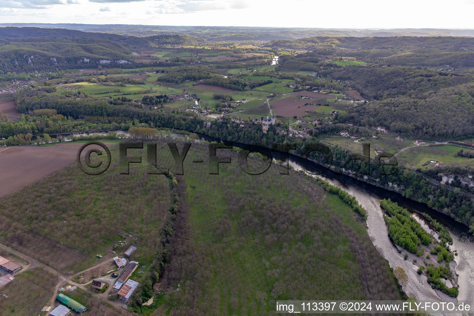 Walnut plantations on the Dordogne Loop in Vitrac in the state Dordogne, France