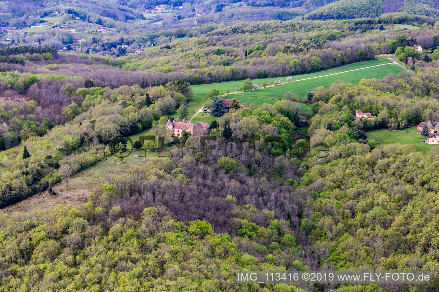 Aerial view of Vitrac in the state Dordogne, France