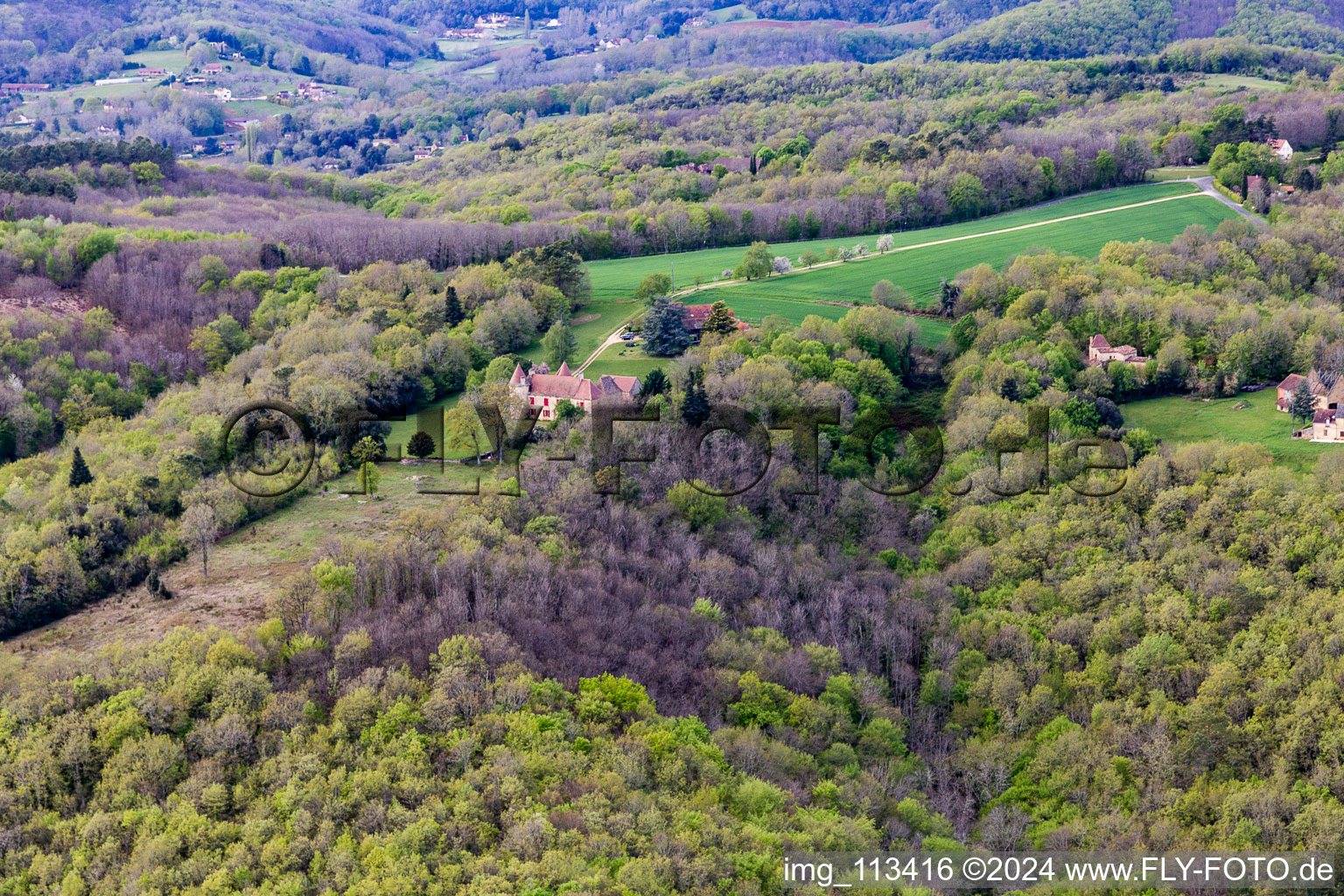 Aerial view of Vitrac in the state Dordogne, France