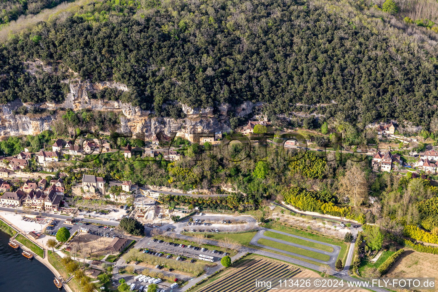 La Roque-Gageac in the state Dordogne, France from above