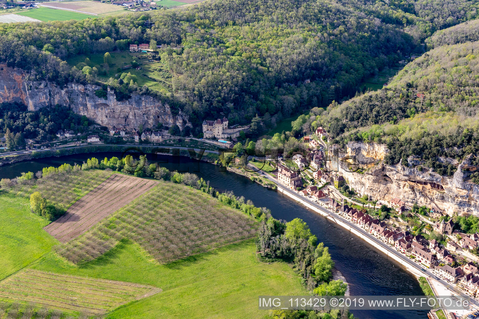 La Roque-Gageac in the state Dordogne, France out of the air