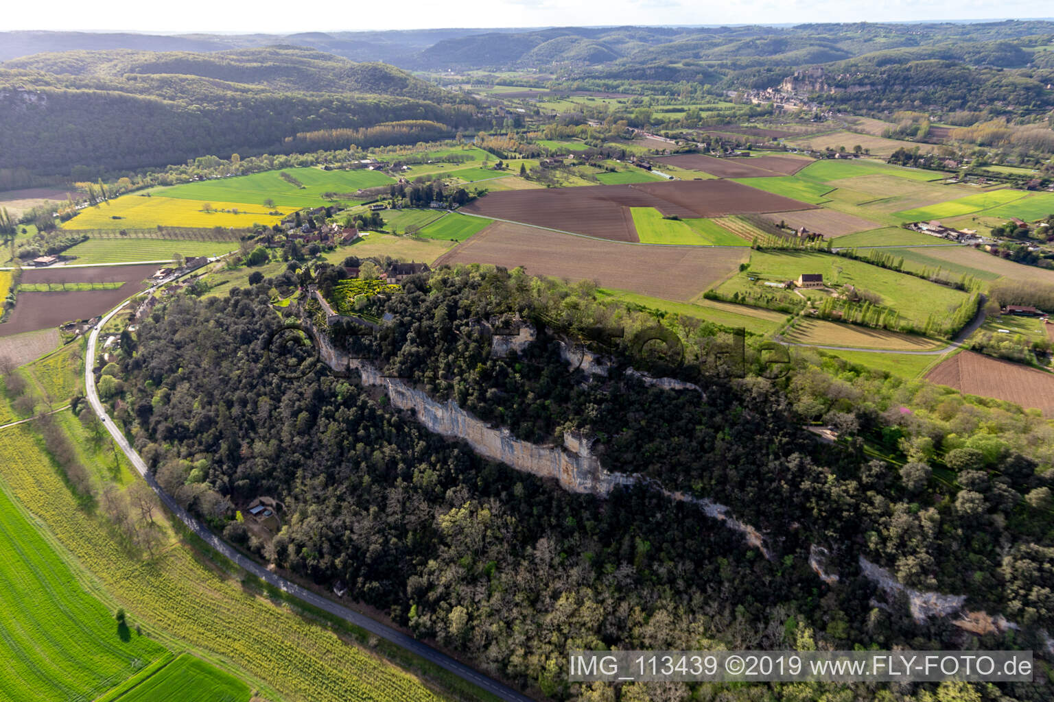 Aerial view of Jardins de Marqueyssac in Vézac in the state Dordogne, France
