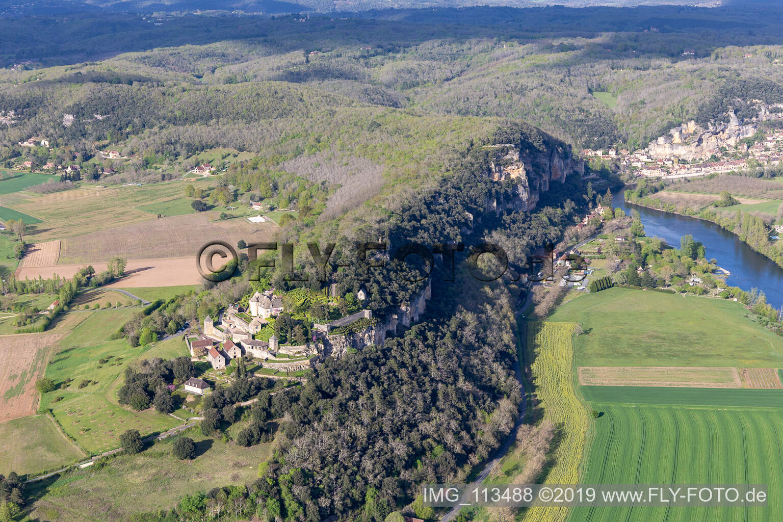 Jardins de Marqueyssac in Vézac in the state Dordogne, France from above