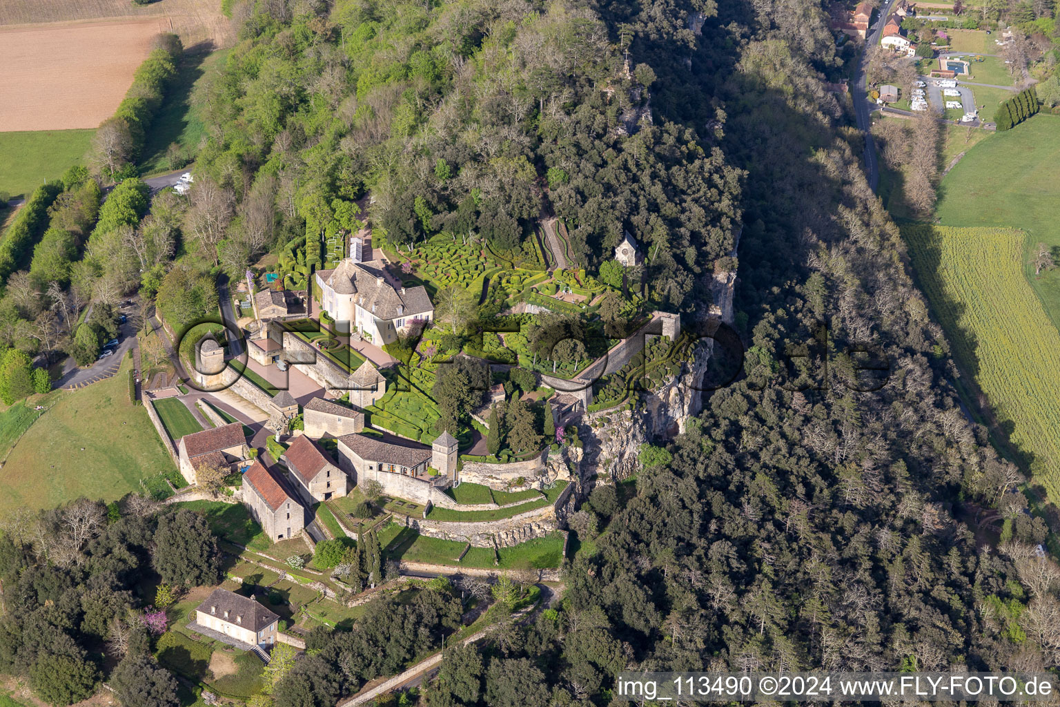 Gardens of Marqueyssac in Vézac in the state Dordogne, France out of the air