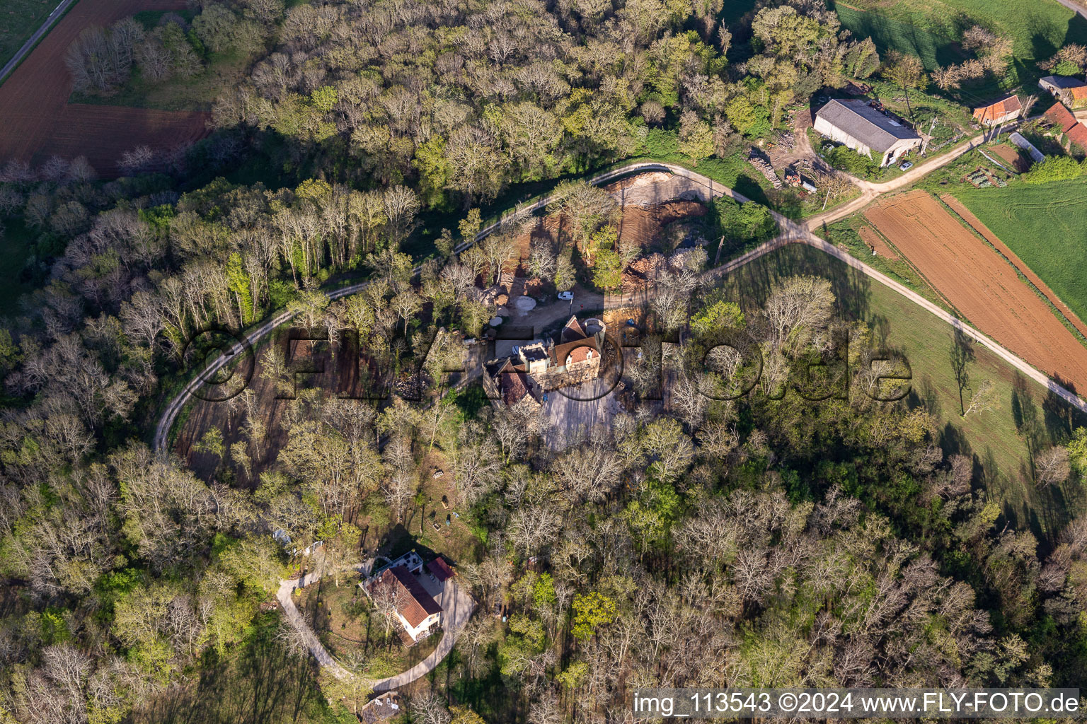 Aerial view of Lou Castel in Castelnaud-la-Chapelle in the state Dordogne, France