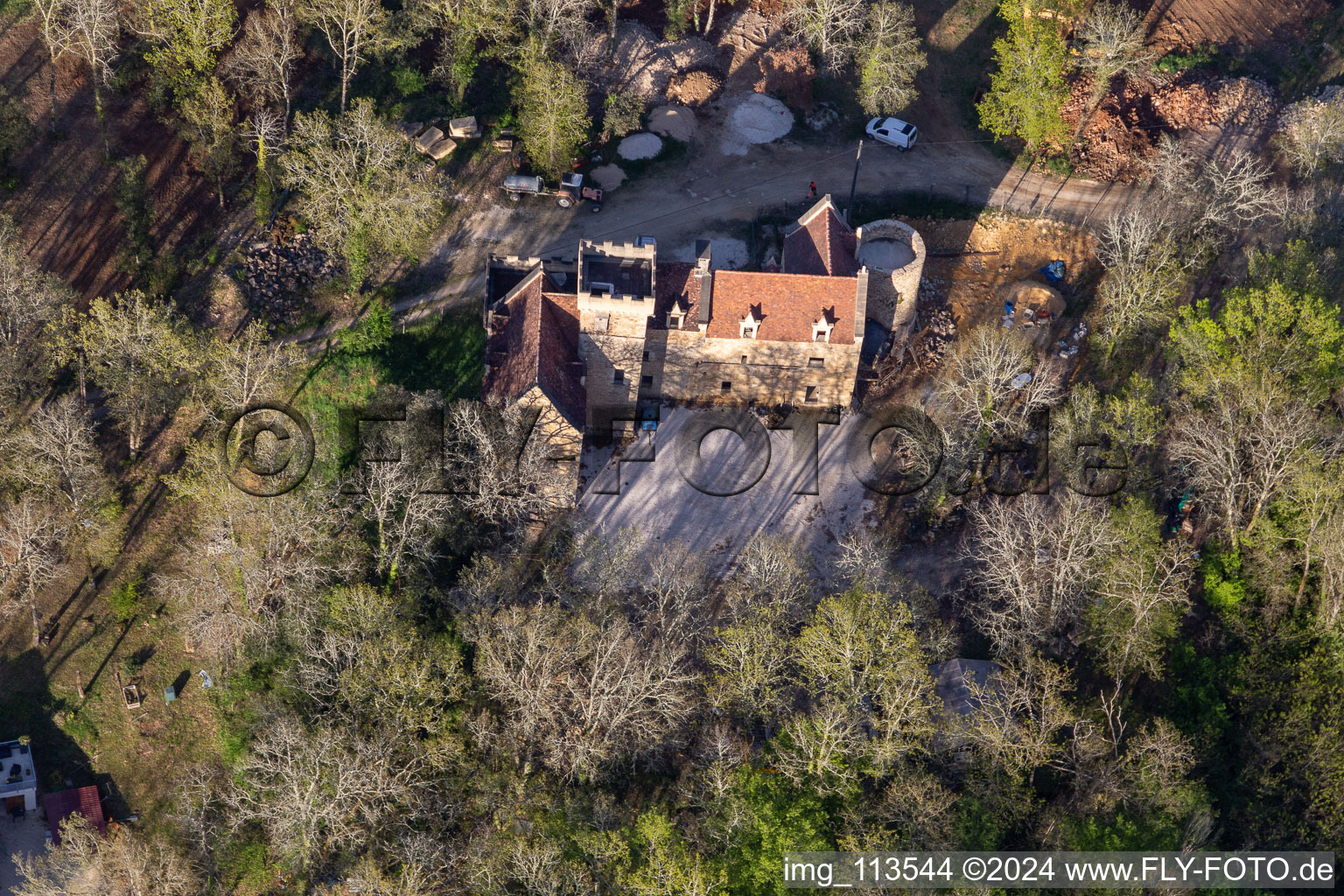 Aerial photograpy of Lou Castel in Castelnaud-la-Chapelle in the state Dordogne, France