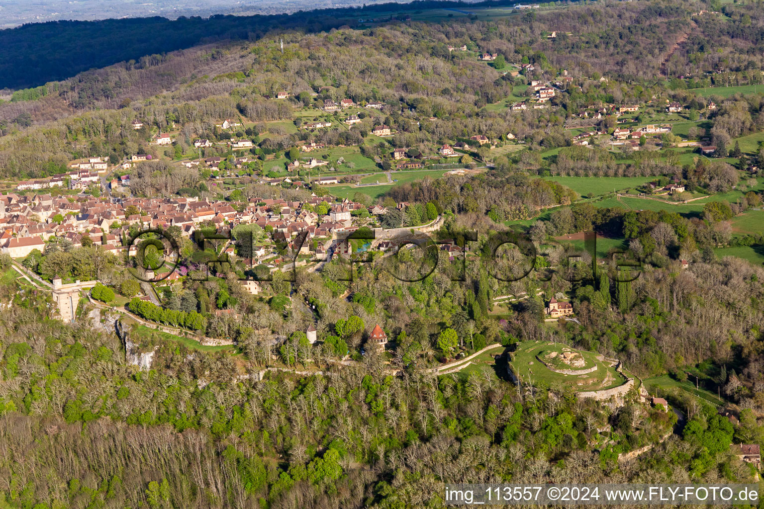 Aerial photograpy of Citadel in Domme in the state Dordogne, France