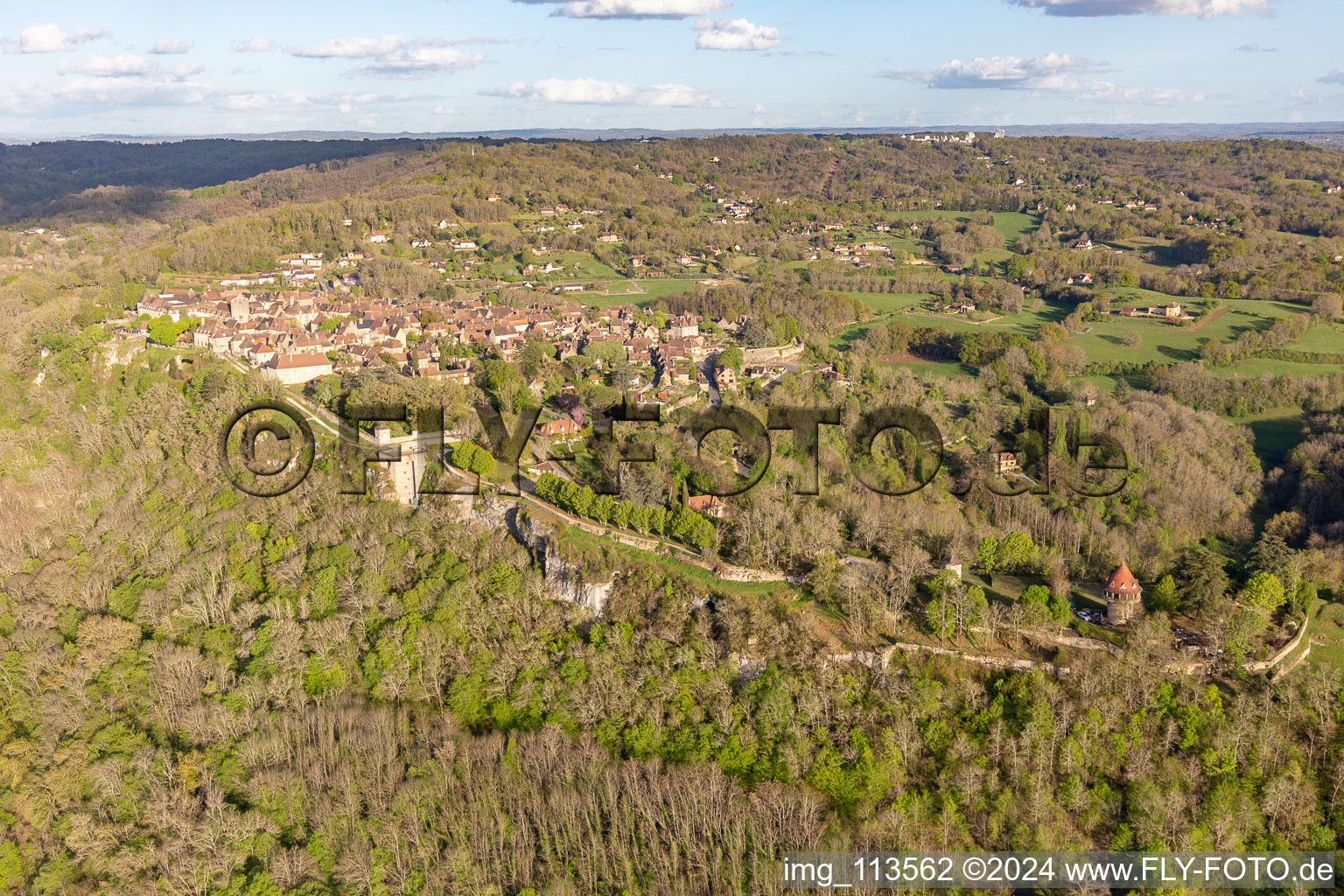 Citadel in Domme in the state Dordogne, France from above