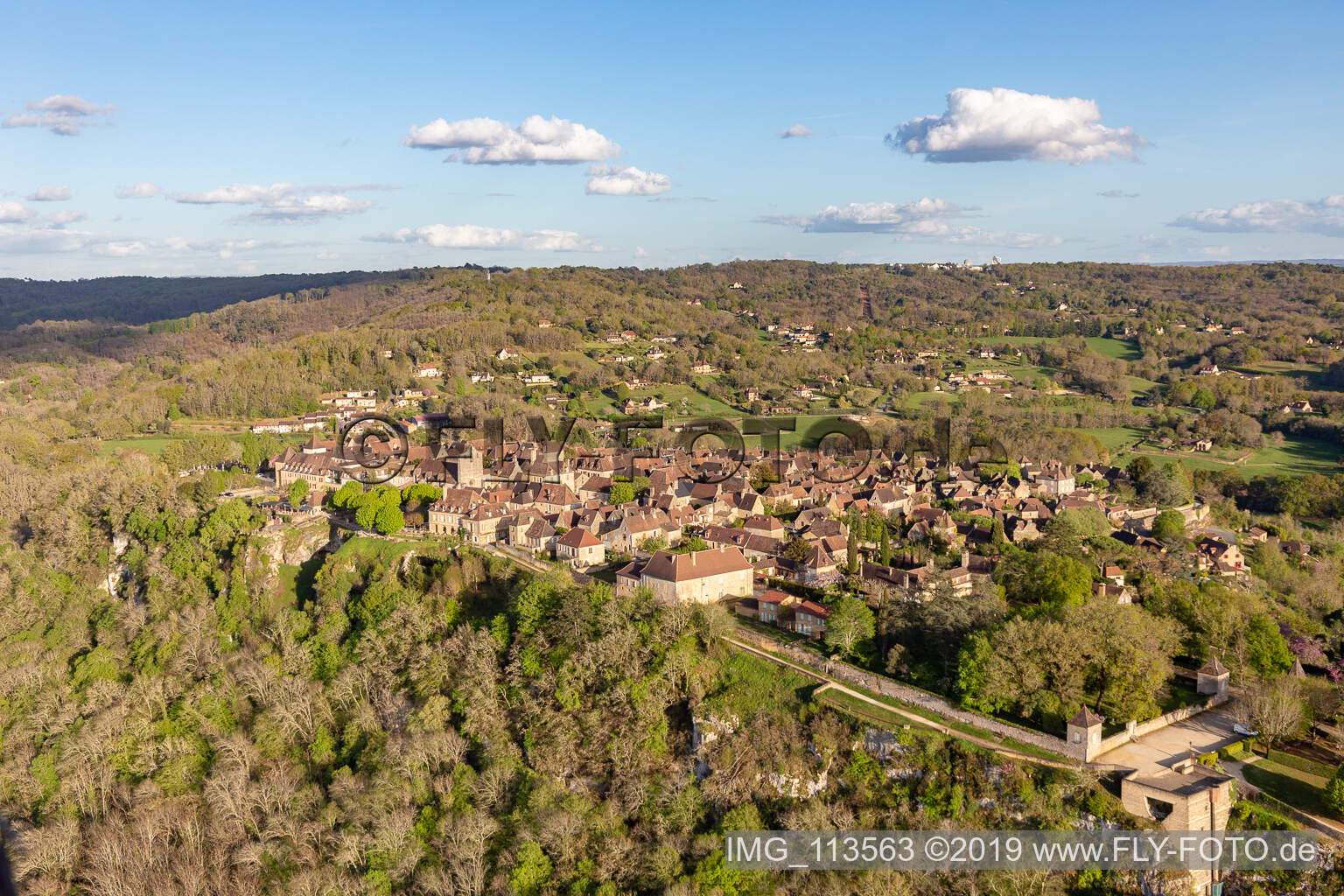 Citadel in Domme in the state Dordogne, France out of the air