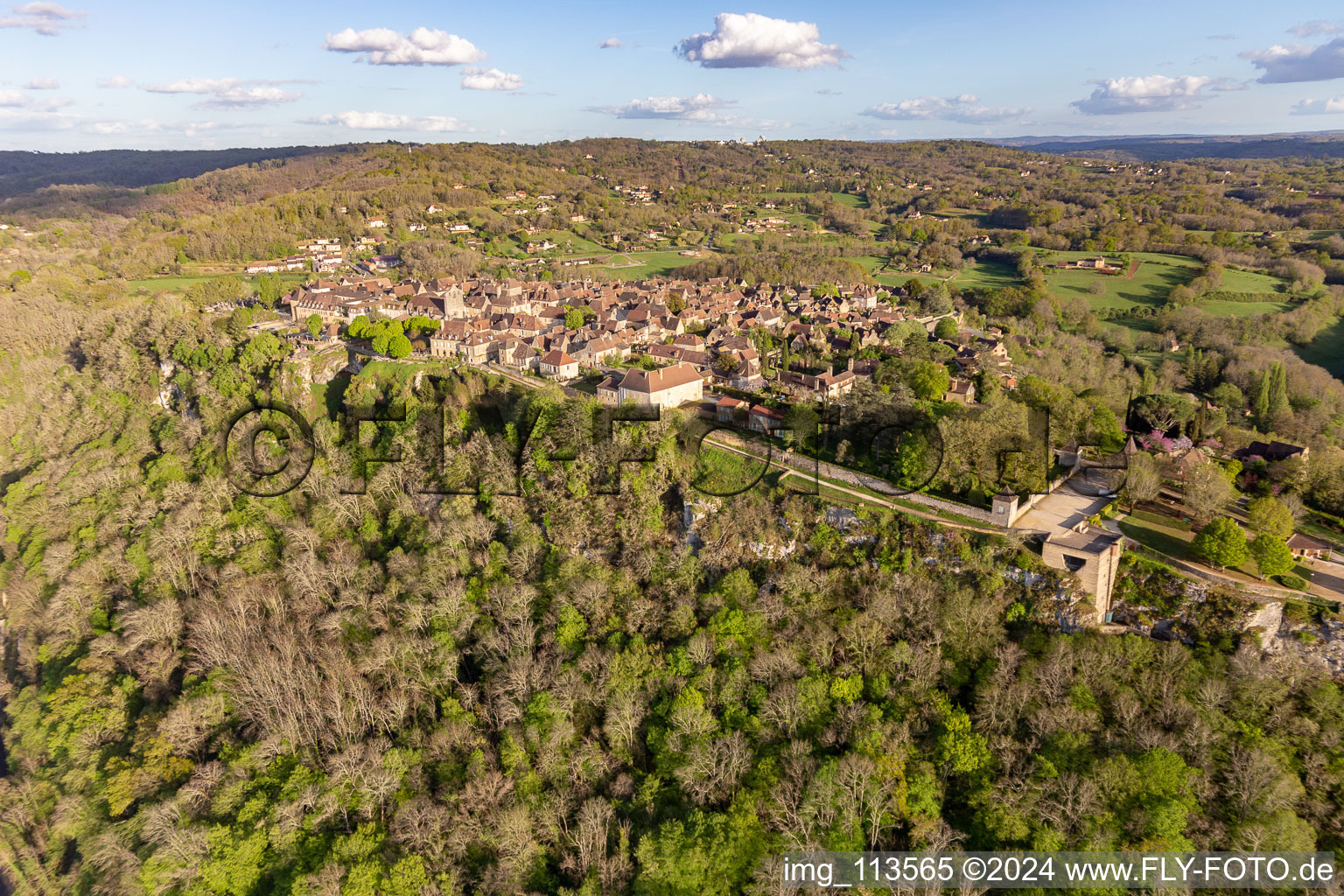 Citadel in Domme in the state Dordogne, France seen from above