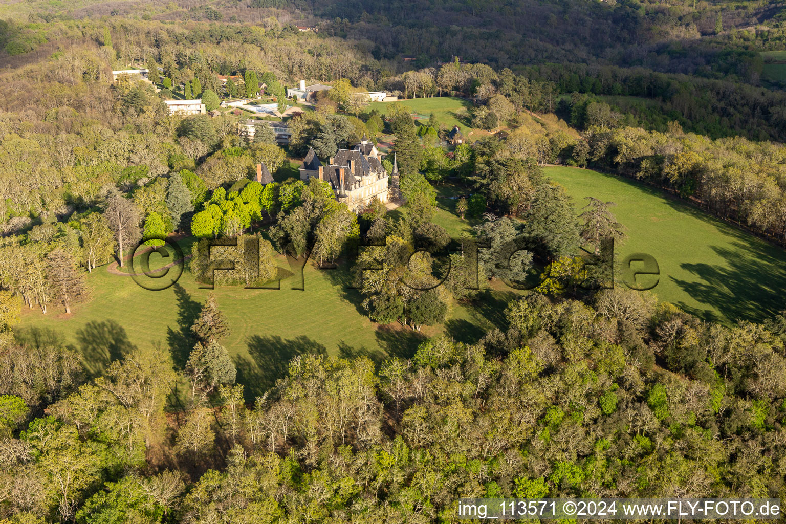 Aerial view of Domme in the state Dordogne, France