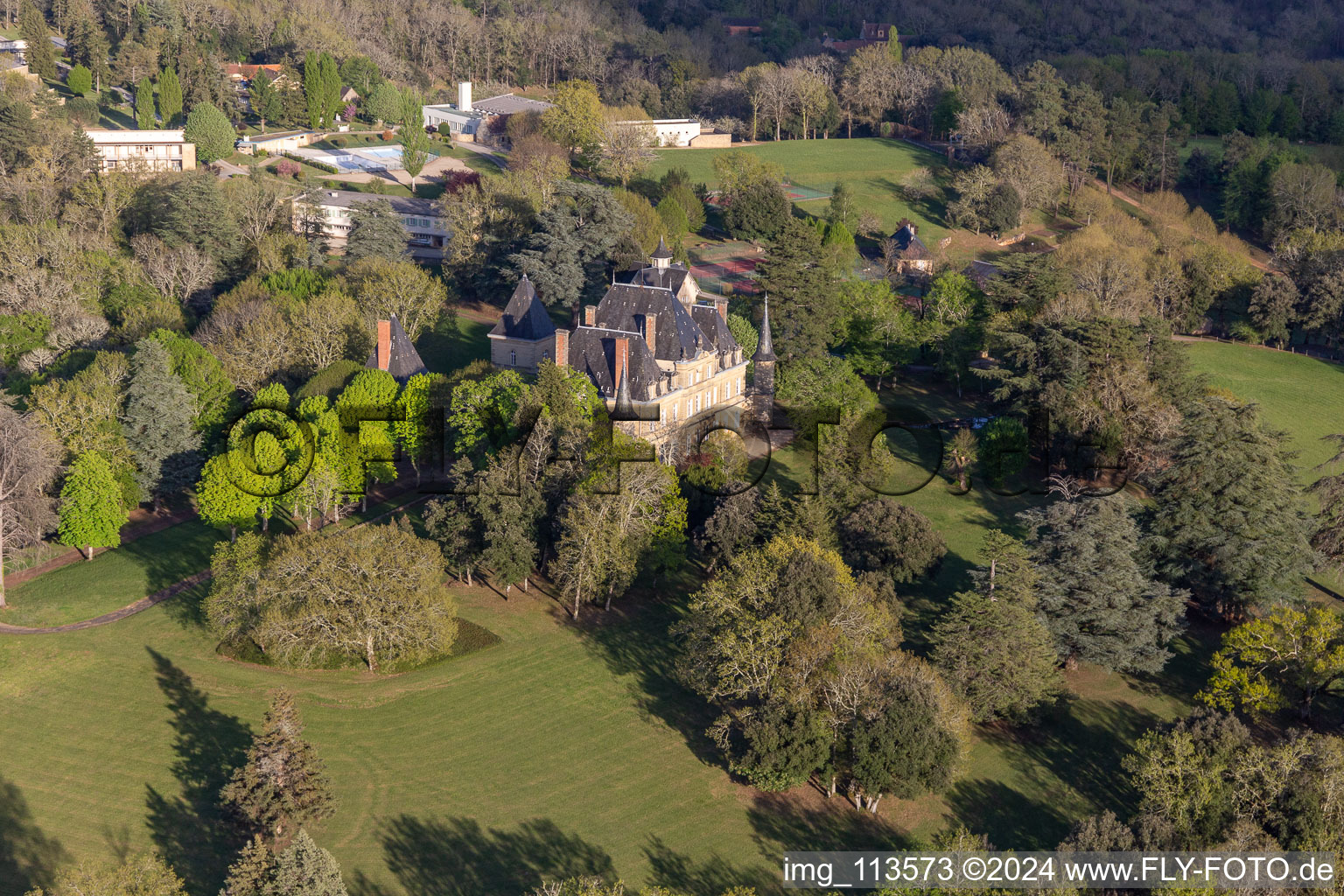 Aerial photograpy of Domme in the state Dordogne, France