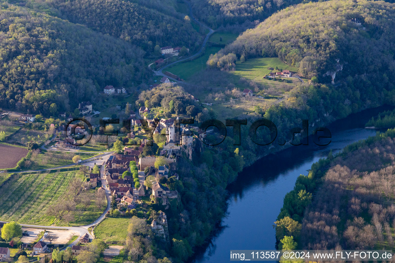 Aerial photograpy of Montfort in Vitrac in the state Dordogne, France