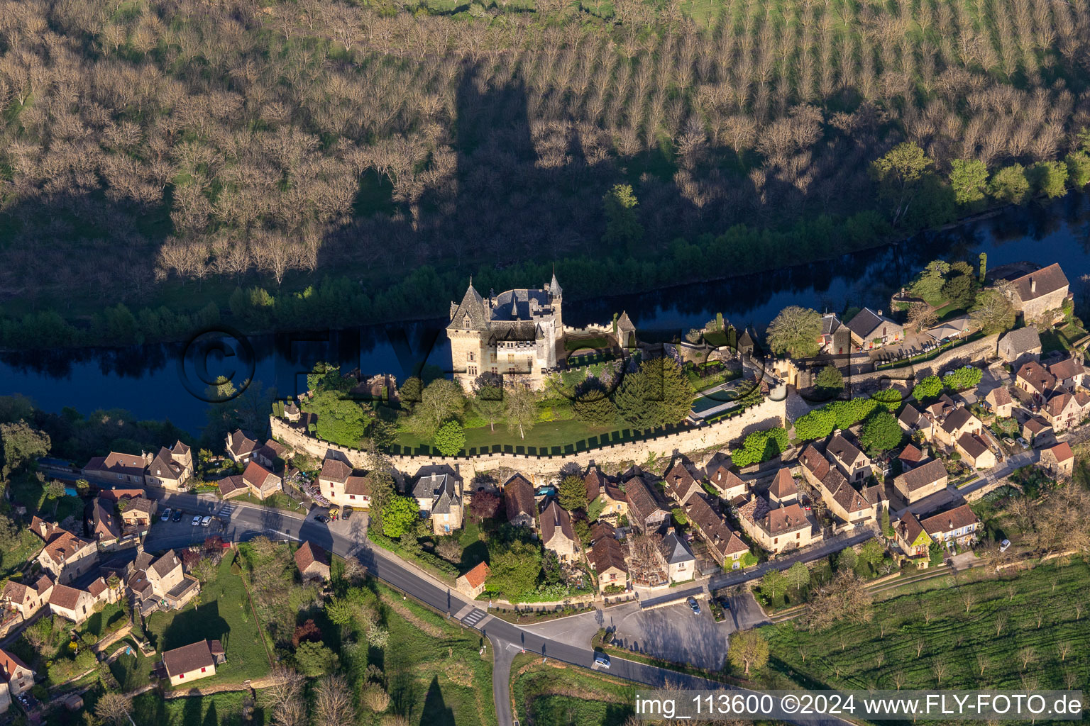 Montfort in Vitrac in the state Dordogne, France from the plane