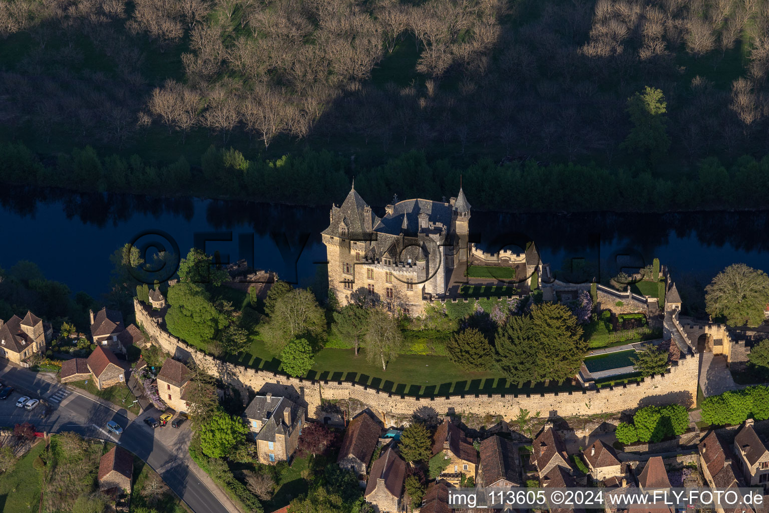 Montfort in Vitrac in the state Dordogne, France viewn from the air