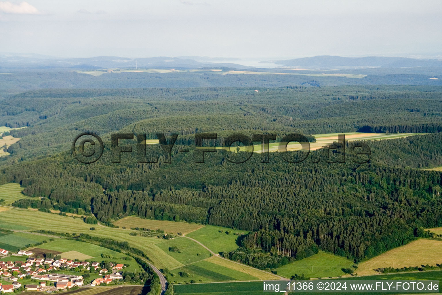 Aerial view of Tuningen in the state Baden-Wuerttemberg, Germany