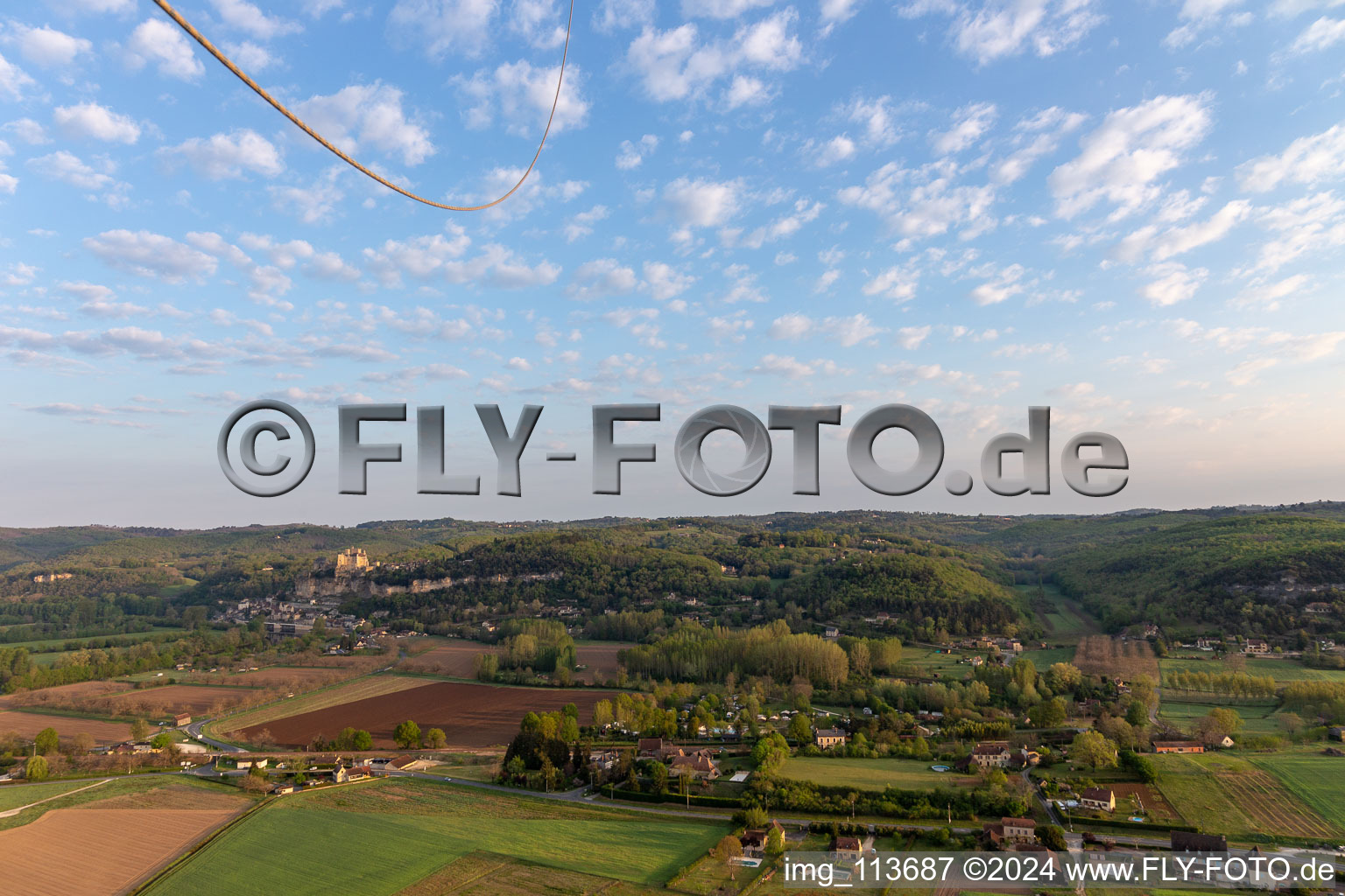 Aerial photograpy of Vézac in the state Dordogne, France