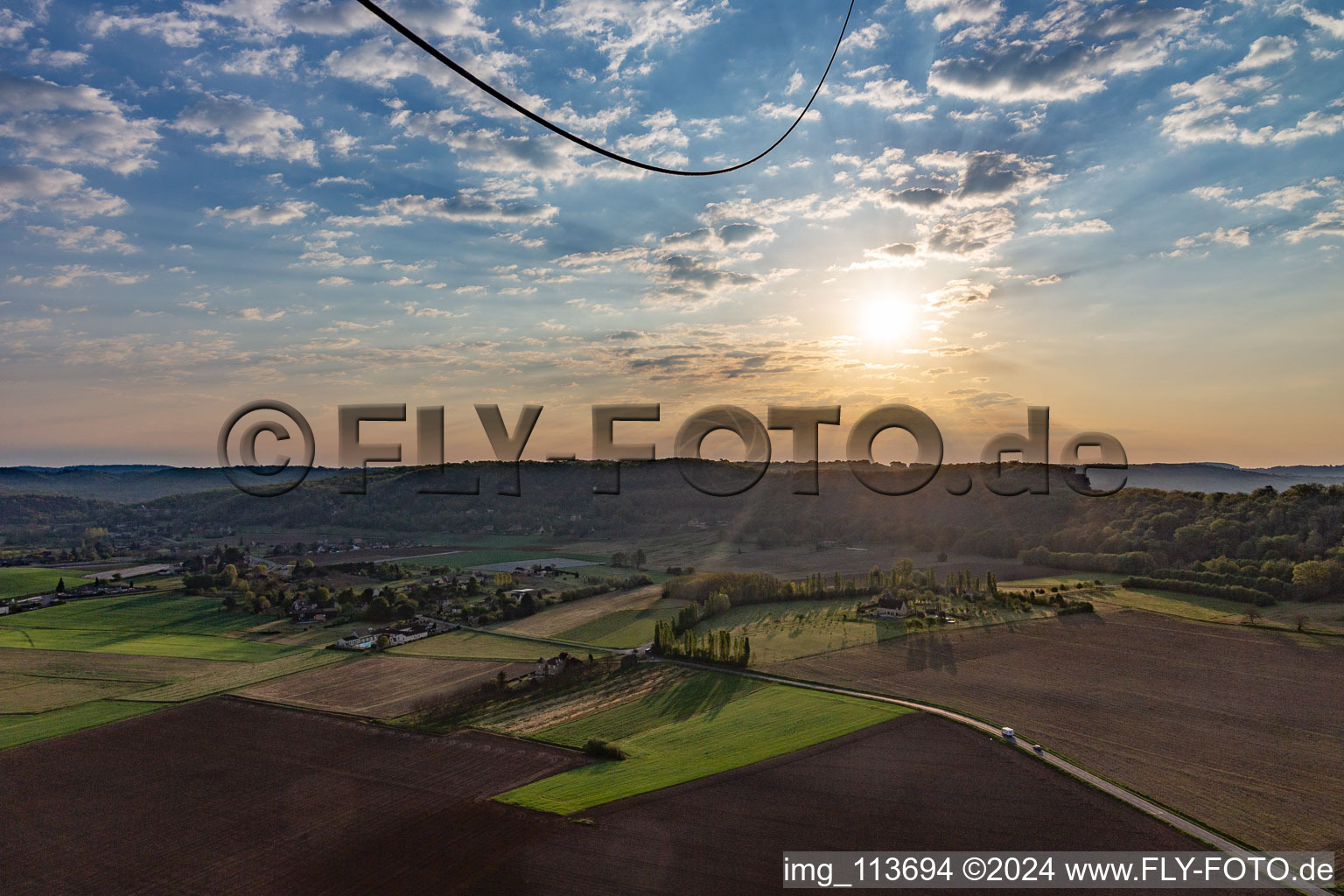 Vézac in the state Dordogne, France out of the air