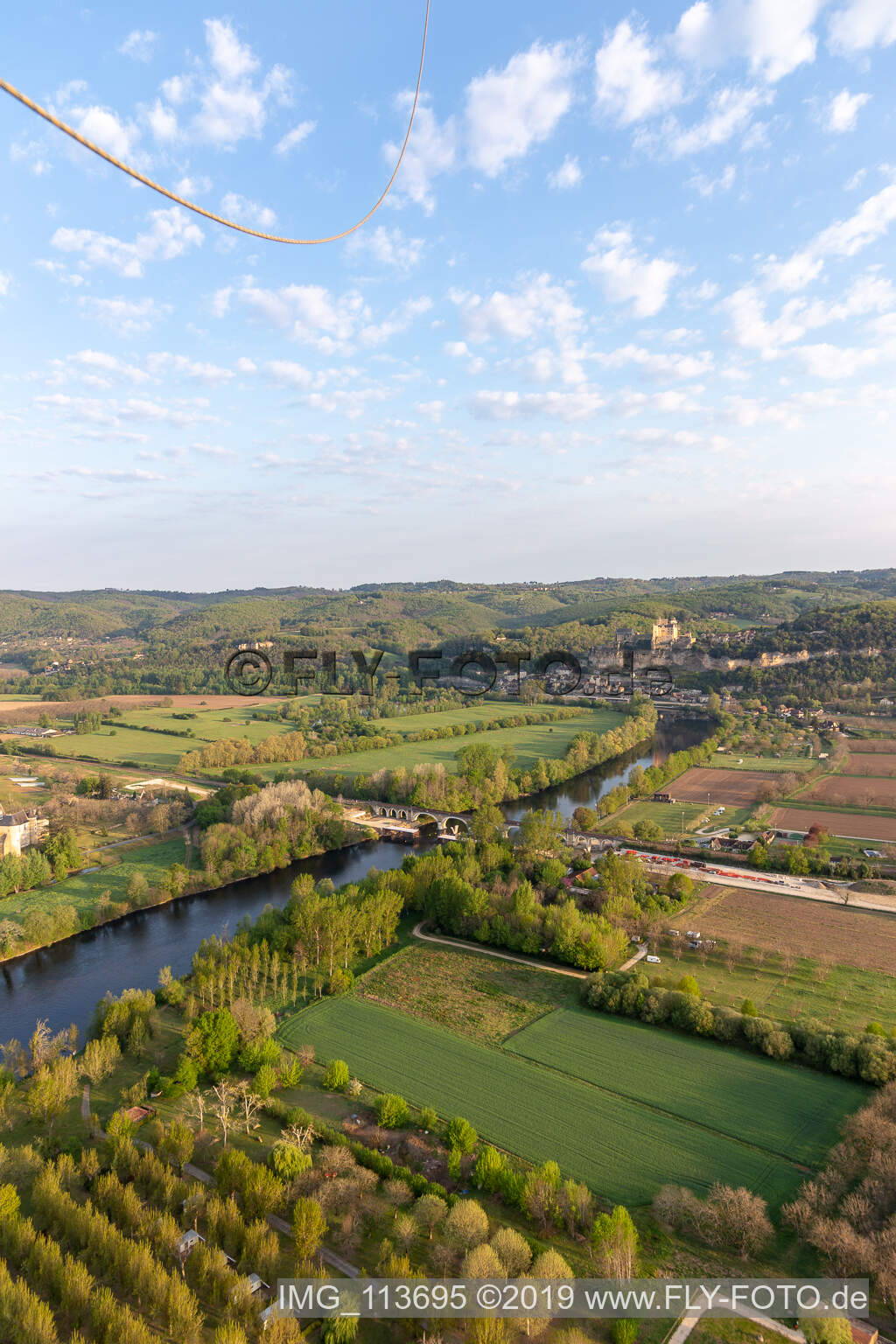 Vézac in the state Dordogne, France seen from above