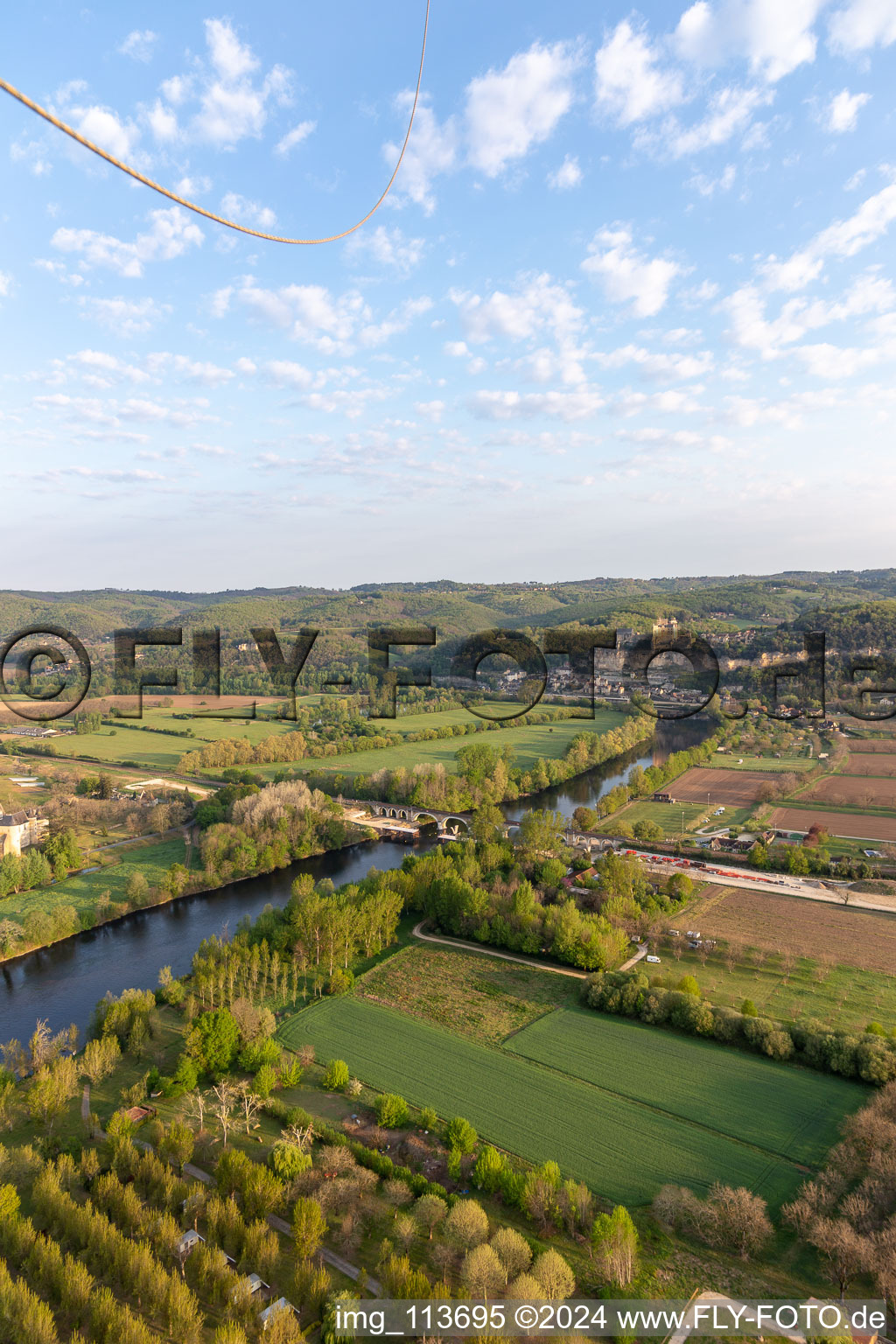 Vézac in the state Dordogne, France seen from above