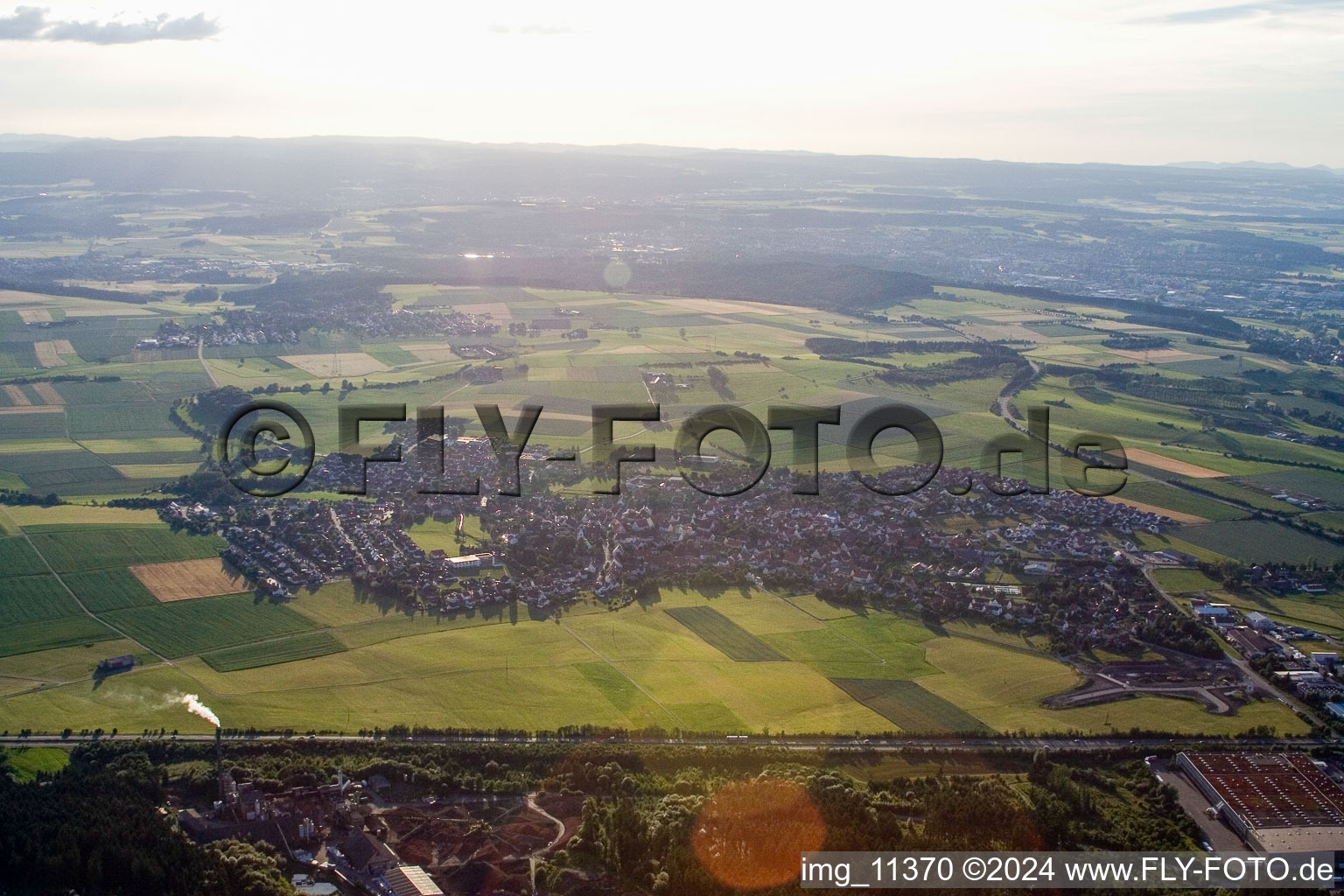 Oblique view of Tuningen in the state Baden-Wuerttemberg, Germany