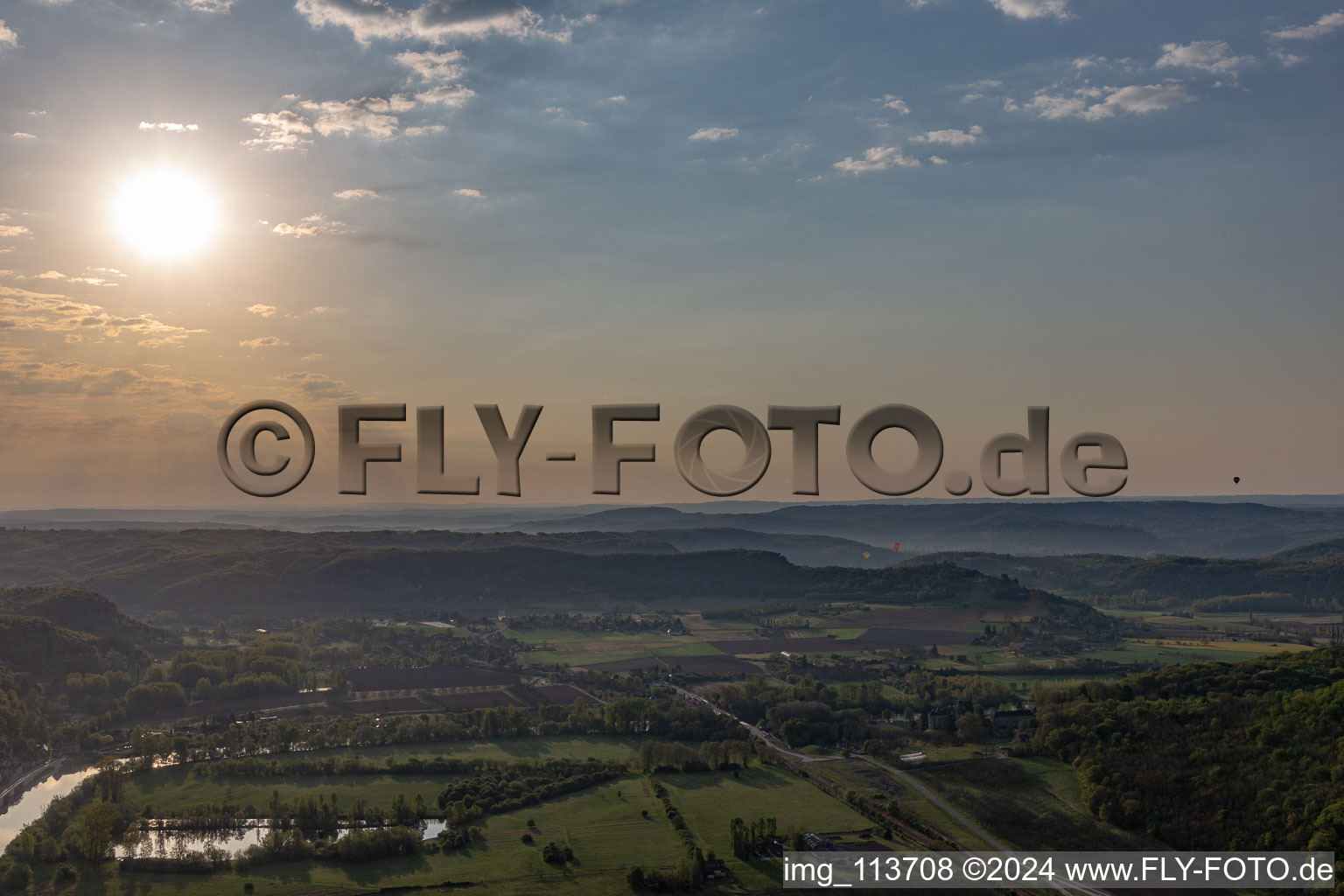 Aerial view of Saint-Vincent-de-Cosse in the state Dordogne, France