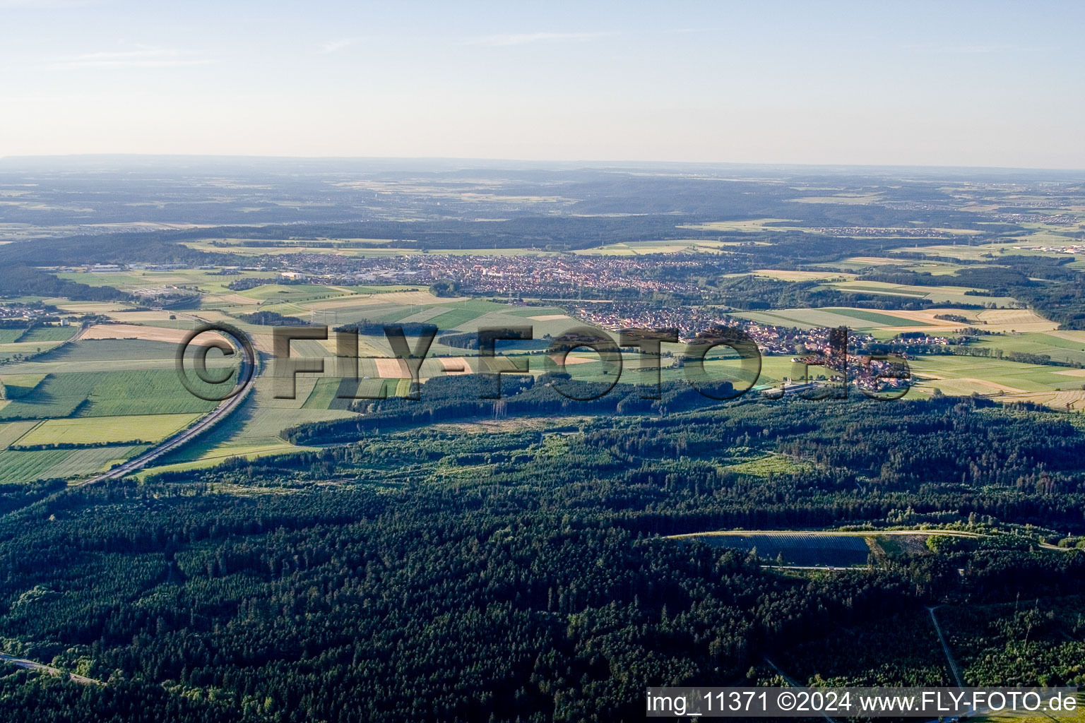 Tuningen in the state Baden-Wuerttemberg, Germany from above